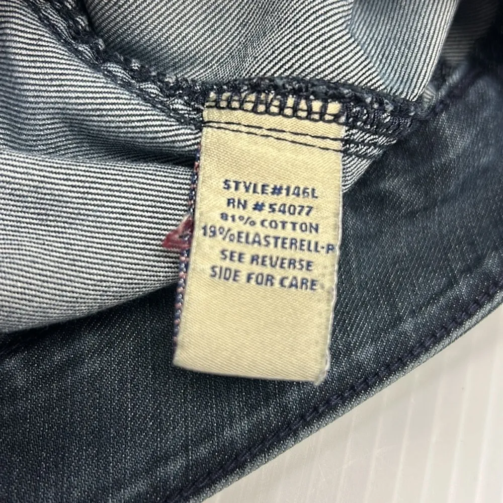 CAbi Style #146L Mid Rise Dark Denim Farrah Jeans Flare Wide Leg Size 12 - Image 8