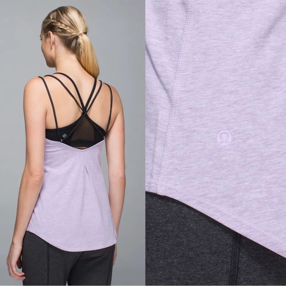 Lululemon • Breezy Tank top strappy cross back Heathered Pretty Purple lavender - Image 11