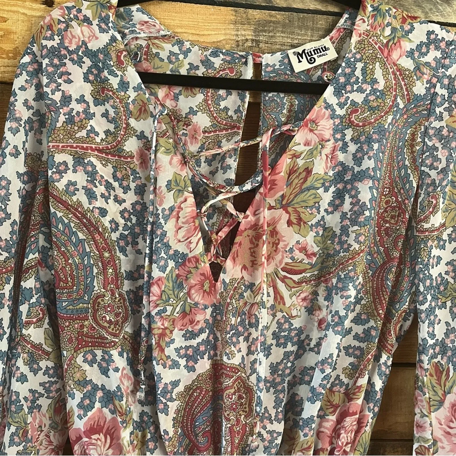 Show Me Your MuMu Tile‎ Tie Romper Size Small - Image 3