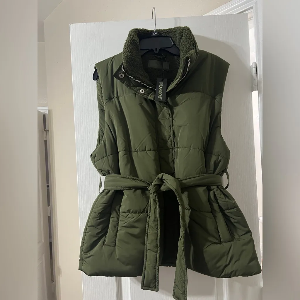 Blank NYC Olive Belted Puffer Vest - Image 2