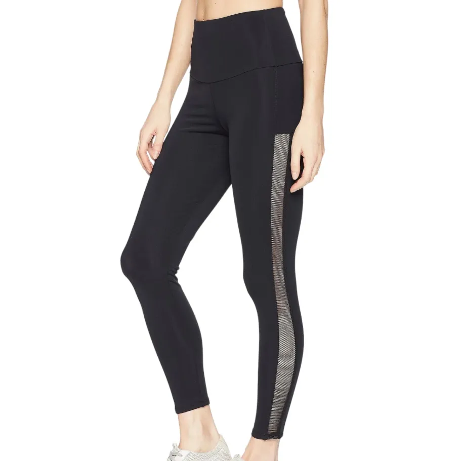 Onzie Pants Womens S/M Black Side Runner Midi‎ Legging Side Mesh Gym Athleisure - Image 6