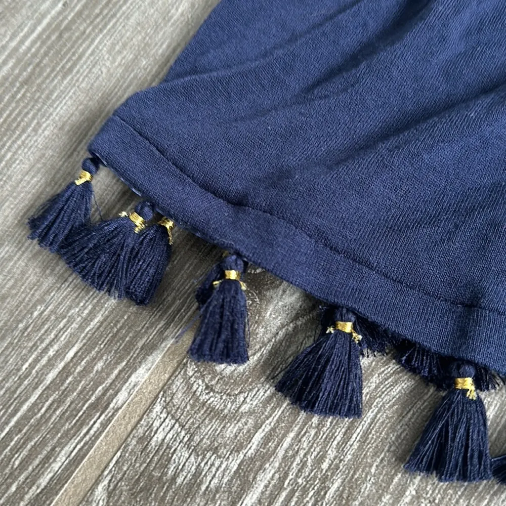 Women’s  size XS tassel navy stretchy knit casual skirt - Image 2