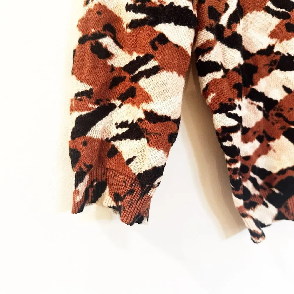 Tracy Reese Animal Print Cardigan sz S double zip - Image 5