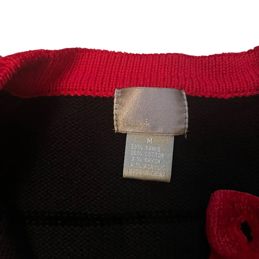 Vintage 80’s Berek Button Down Equestrian Horse Cardigan, Sz M Black Size M - Image 14