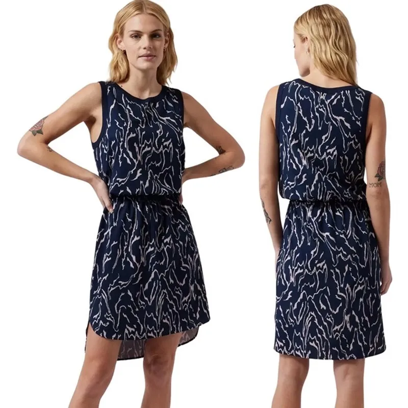 Athleta Women's Dress Size Large Voyage Orchid Pink‎ Blue Rincon Printed - Image 2