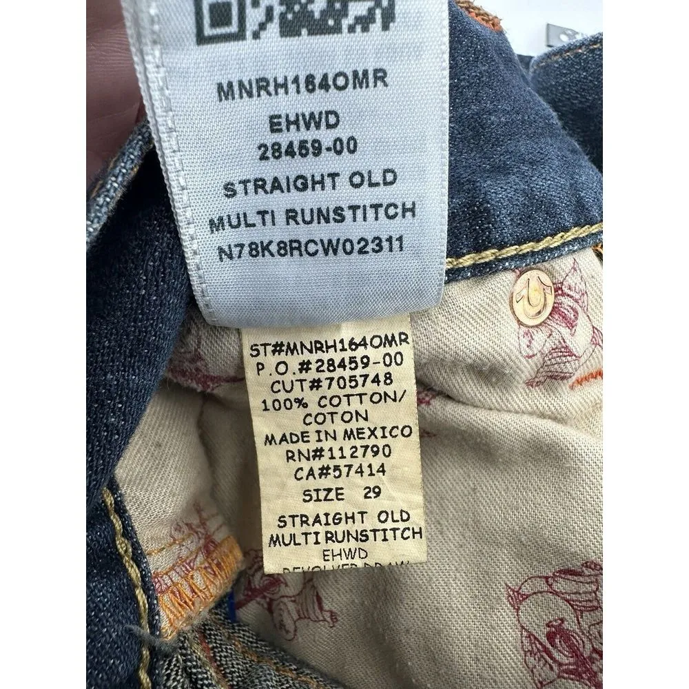 True Religion Jeans‎ Women's Sz 29x32 Blue Denim Ricky Relaxed Straight Mid Rise - Image 12