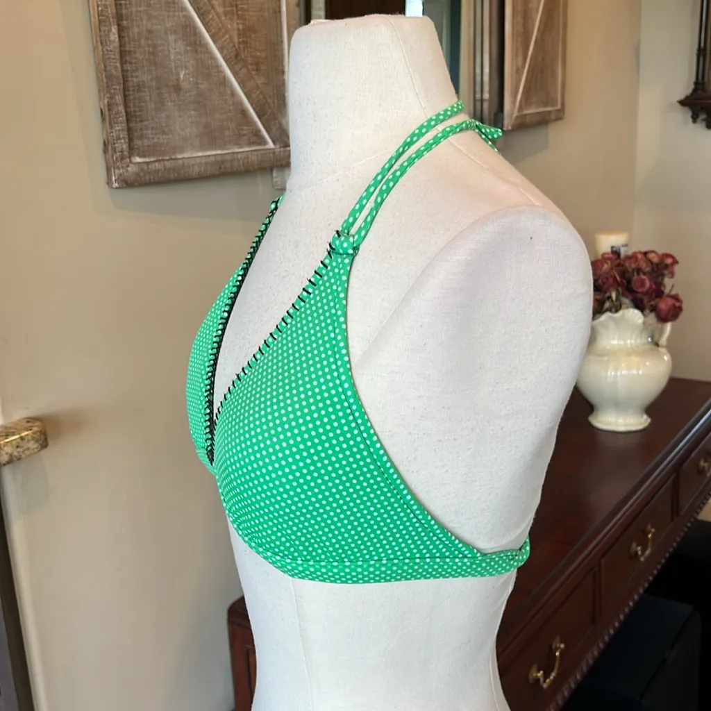 Retro Green Polka Dot Bikini Set Green White Top Bottoms Size undefined - Image 5