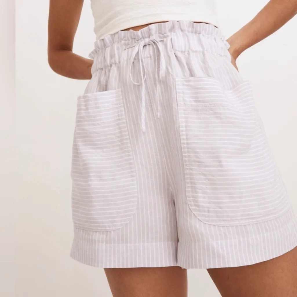 Madewell Lavender Striped Shorts - Image 9