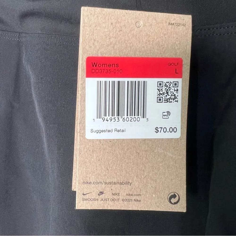 Nike Club 15" Dri-FIT Women's Black Golf Skort NEW Size L - Image 2