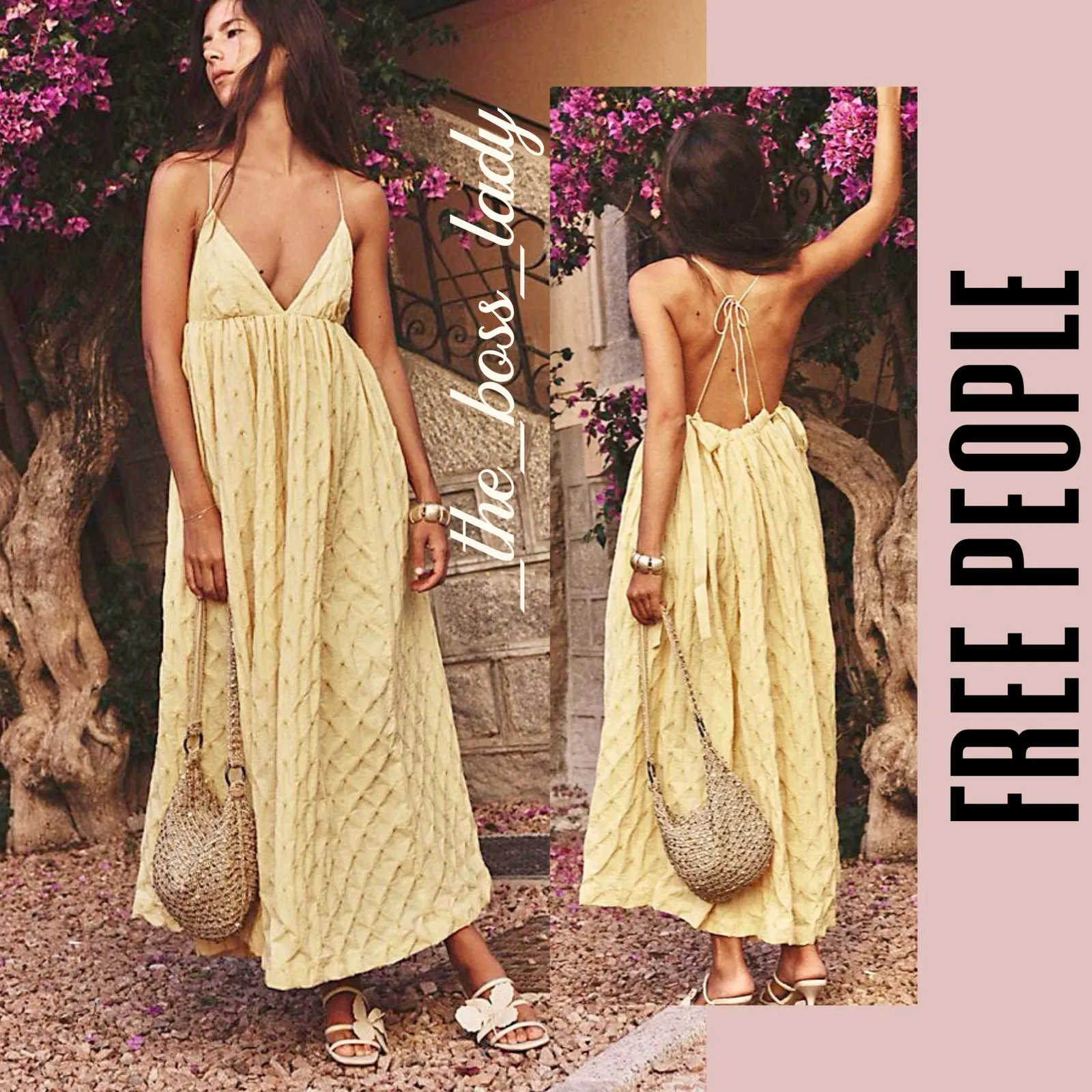 Free People maxi dress textured shapeless boho pleated XS - Image 7