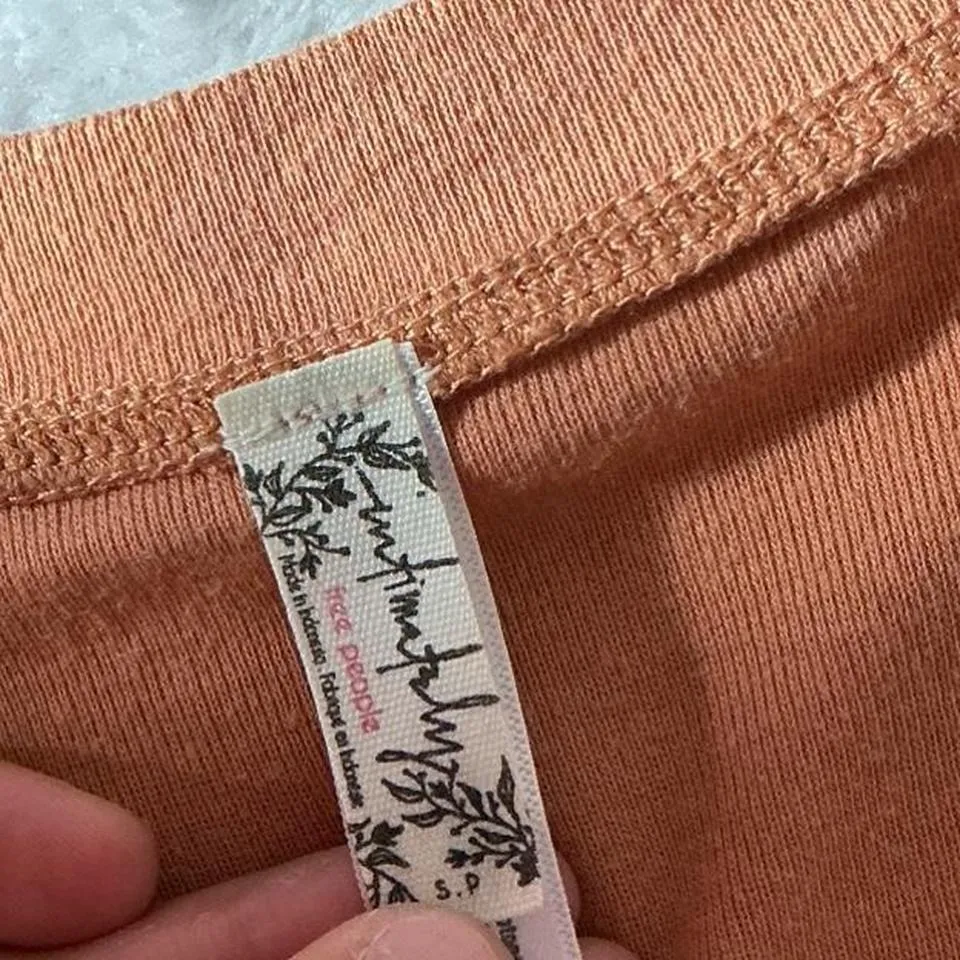 Free People Intimately Bodysuit‎ Top Shirt Puff Sleeve Buttons Copper S Boho - Image 3