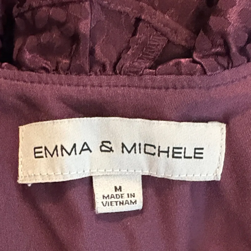 Emma & Michele Elegant Long Sleeve Dress in Deep Purple - Image 12