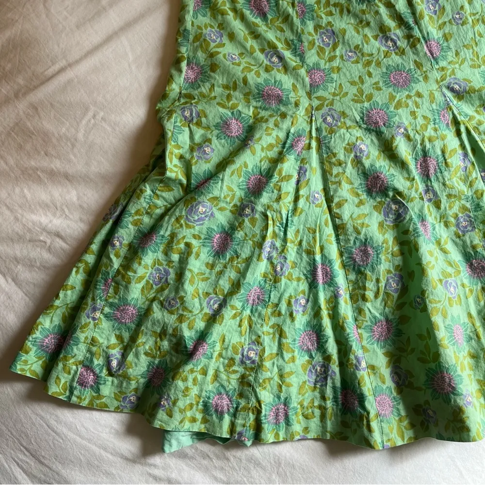 Garnet Hill  floral a-line cottagecore 100% cotton spring bridal boho y2k career - Image 4