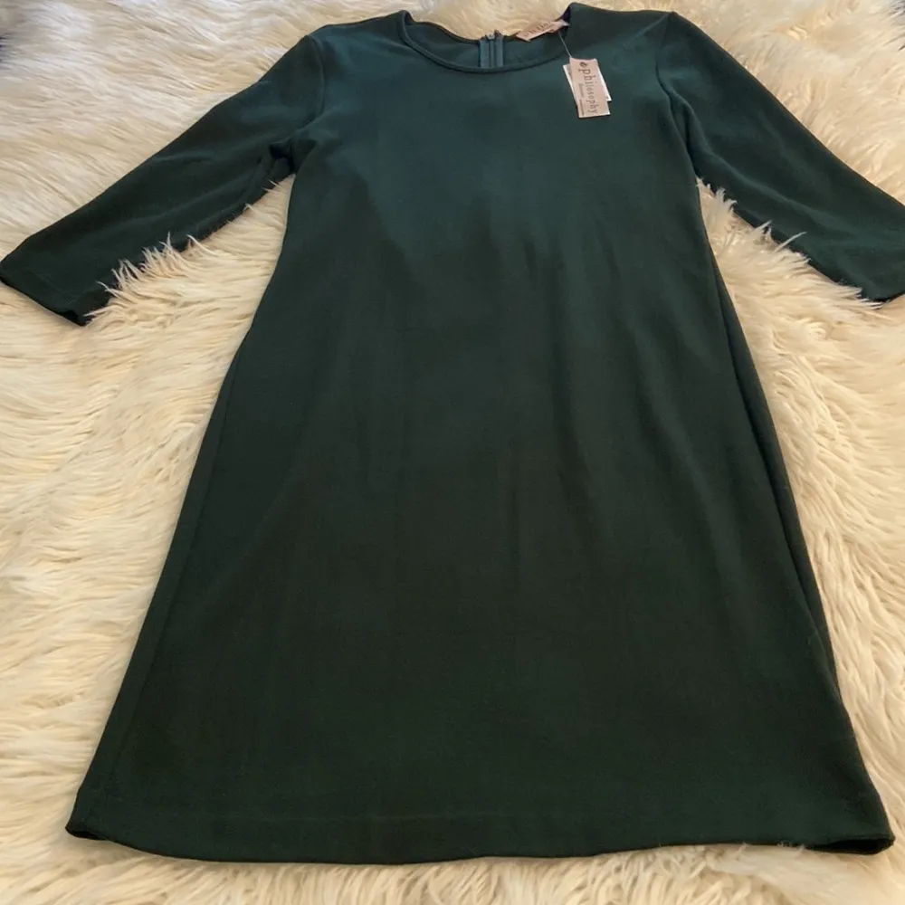 PHILOSOPHY DRESS size L length 38” bust 34” long sleeves color dark green - Image 7