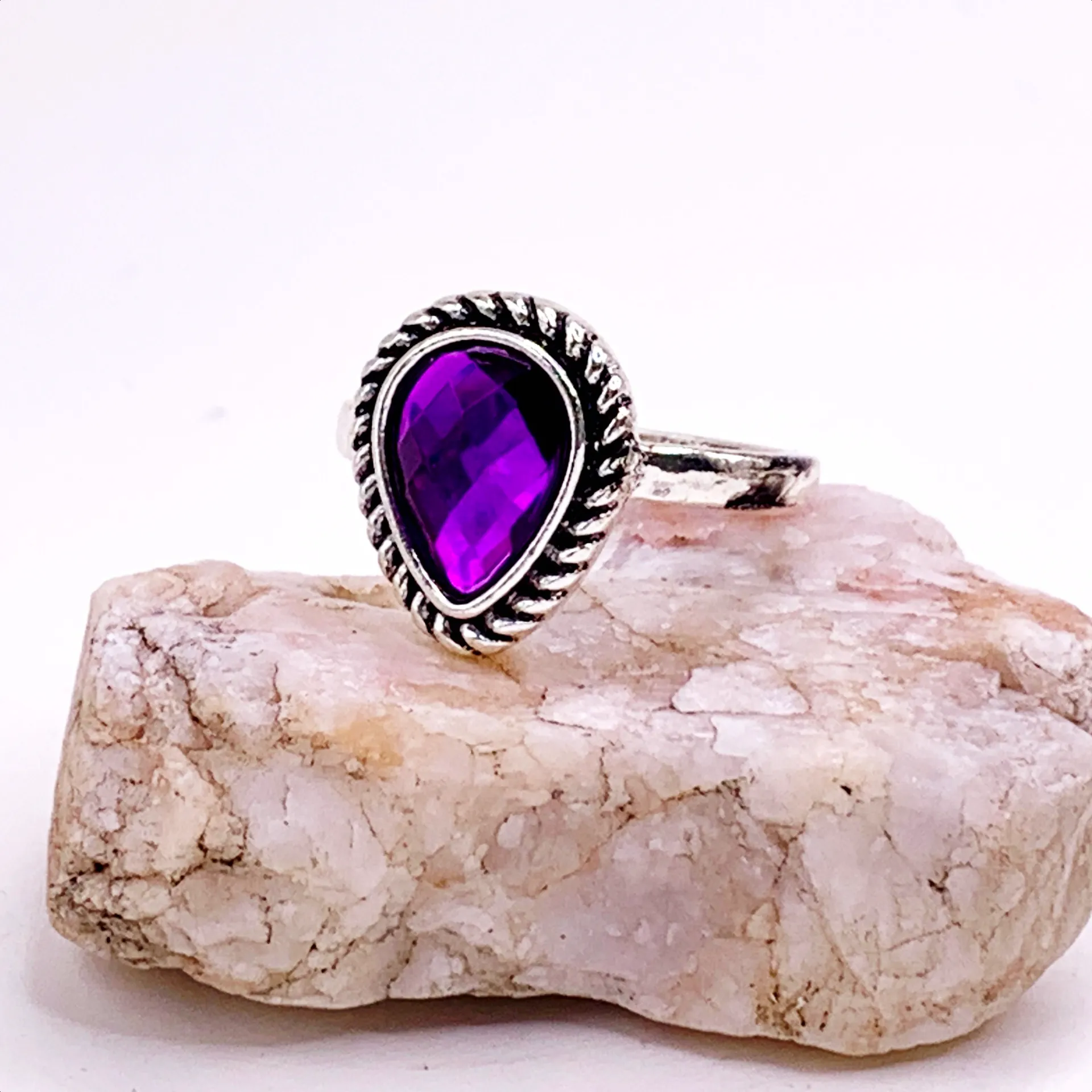 💜 Purple Statement Boho Ring Set - Image 4