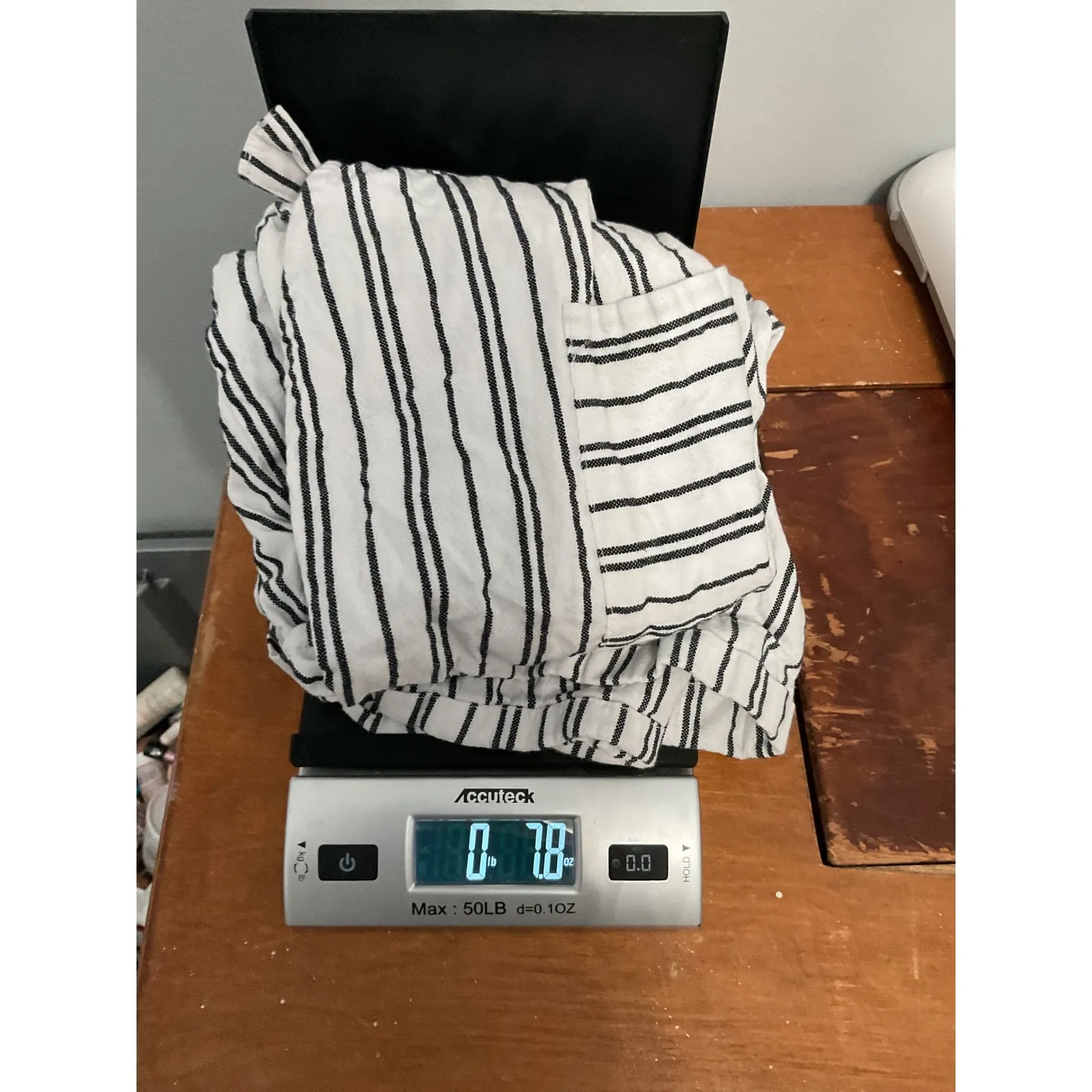 Derek Heart Striped Shortalls Overalls Women's Size L - Image 5