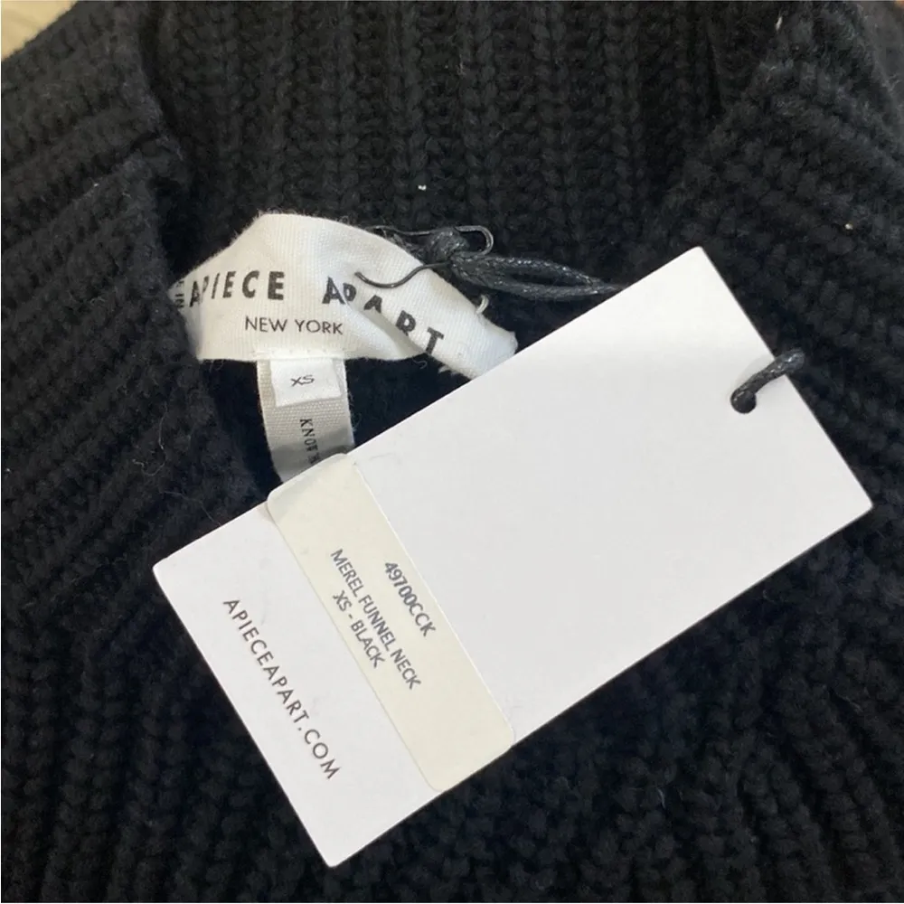 Apiece Apart cotton and cashmere merel funnel neck sweater in black NWT - Image 6