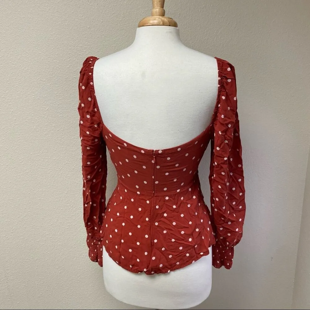 Auguste Red Polly Sunday Polka Dot Blouse 8 - Image 3