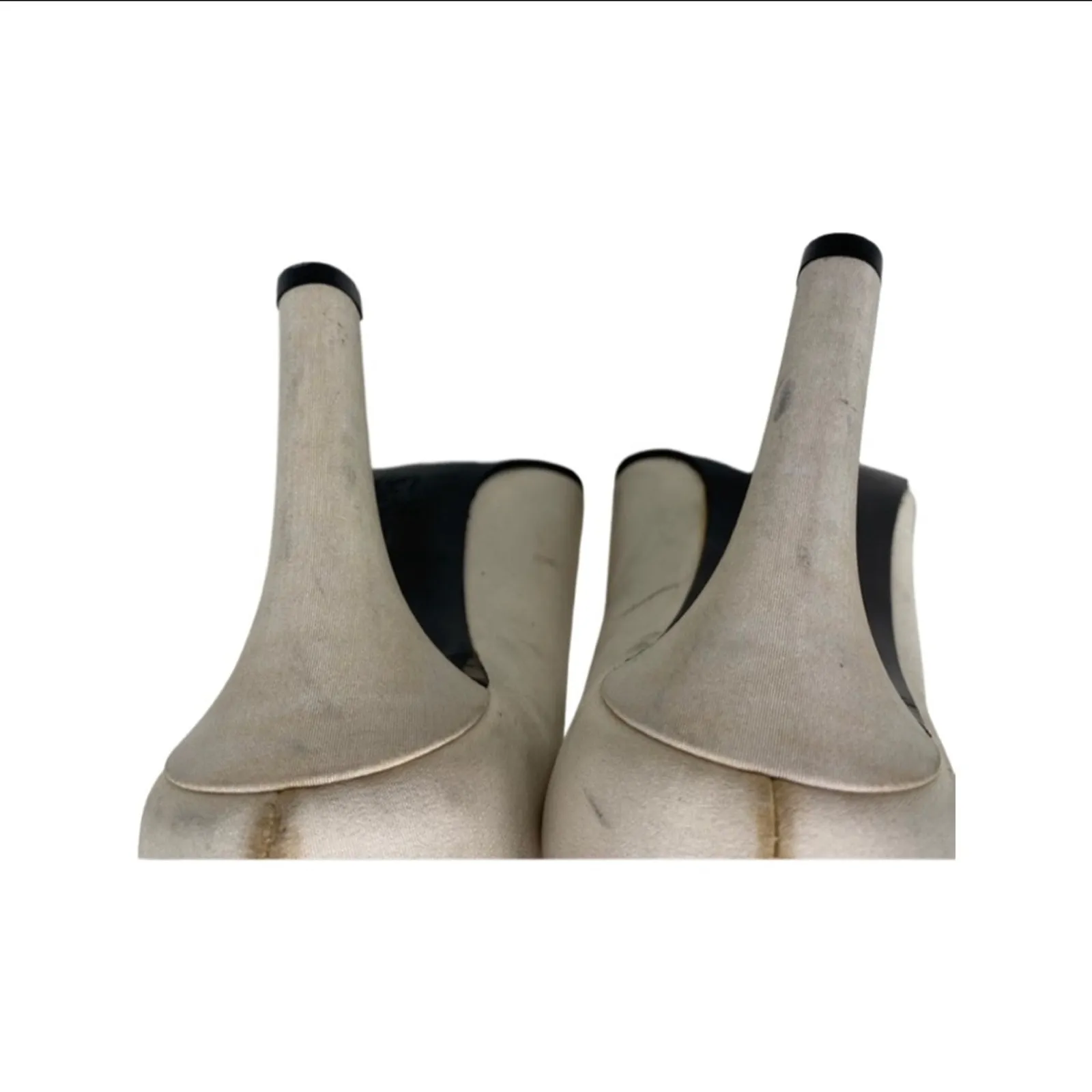 Yved Saint Laurent YSL Vintage 70th Heels Pumps Satin White Almond Toe size 9 - Image 7