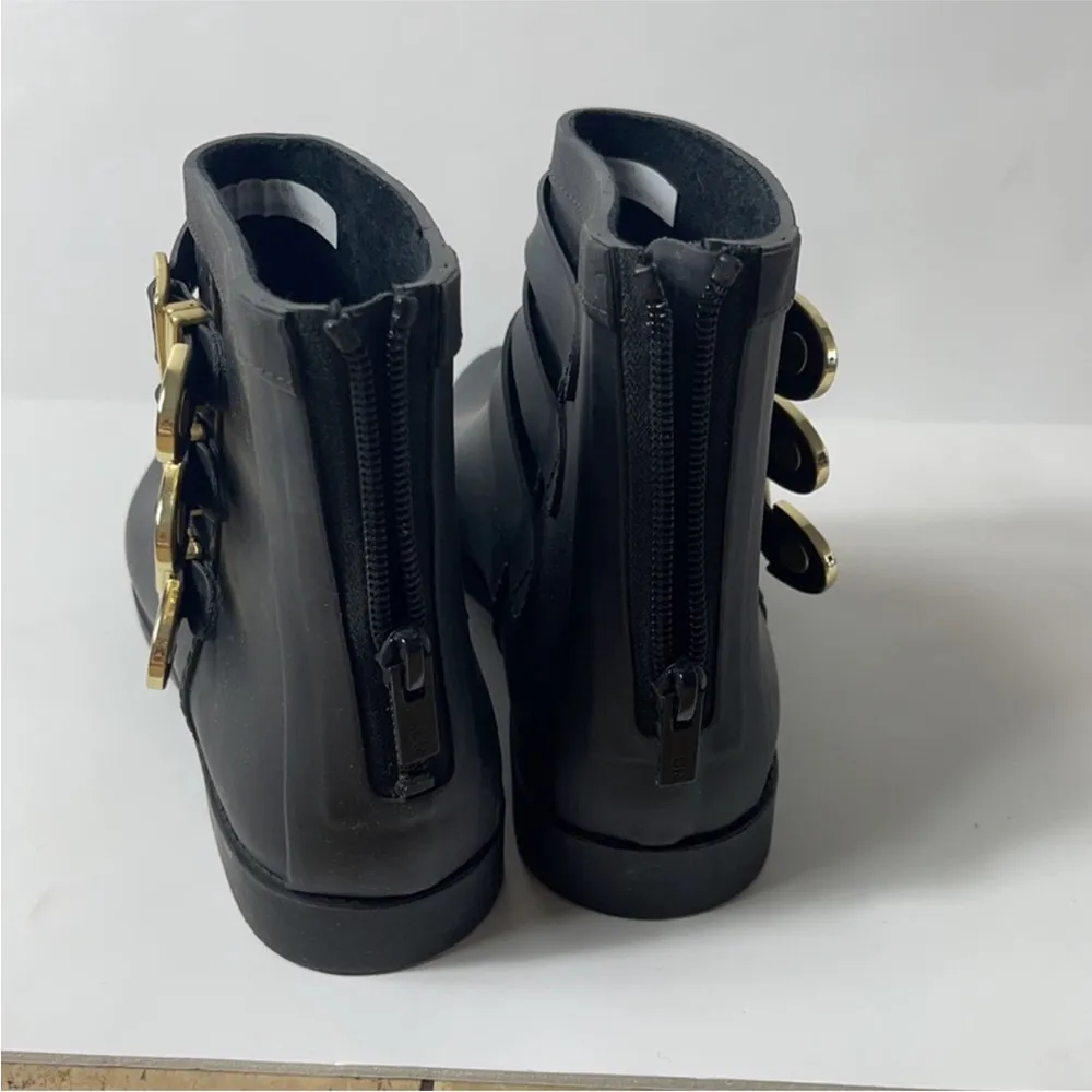 Fenton Rain Boot Black Rubber Bootie Short Buckles size 7 - Image 8