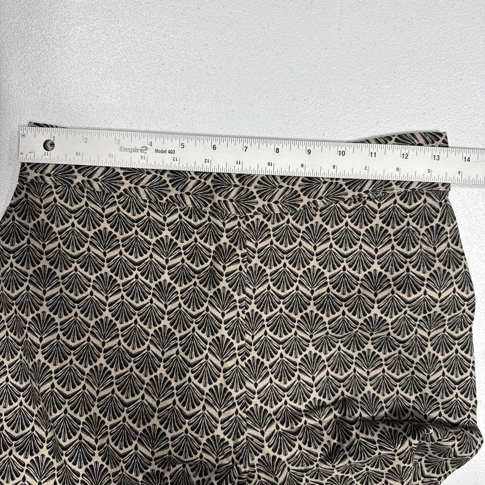 Isaac Mizrahi Bridgehampton Linen Blend Pants Fringe Hem Brown Black Sz 2 Boho - Image 4