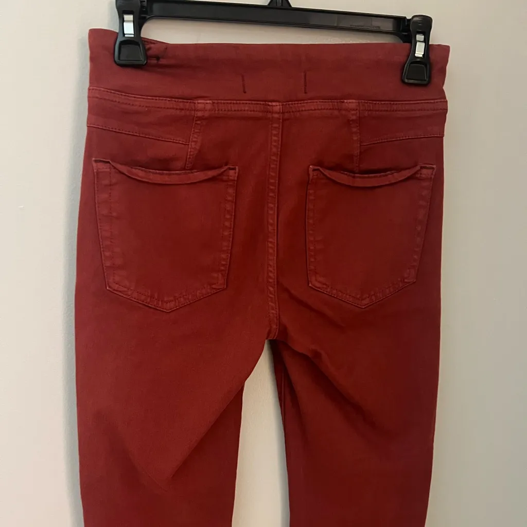 We The Free People In My Feelings Mid Rise Crop Flare Pull On Pant Rust Size XS - Image 5