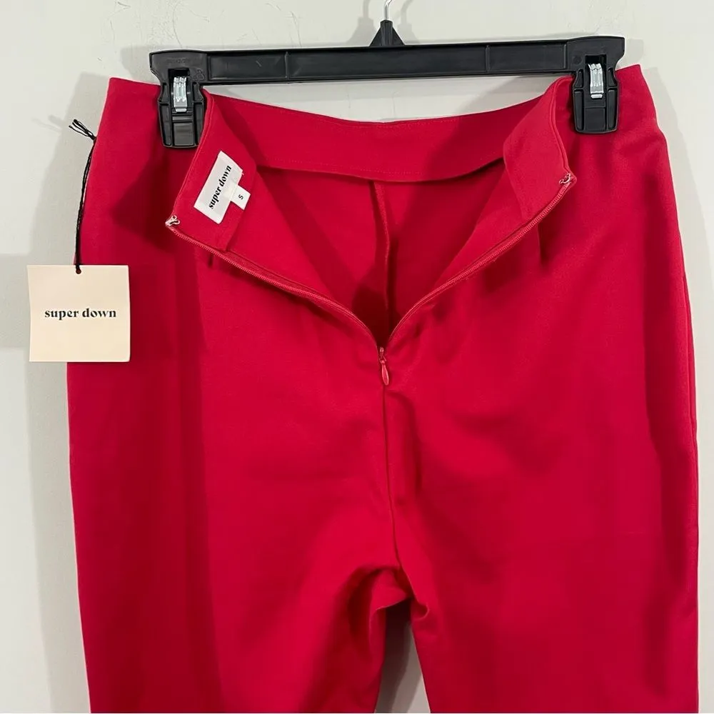 NWT Superdown Maisie Zip Back‎ Skinny Pants Red Size SMALL - Image 6