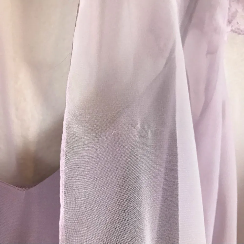 Vintage boho unbranded retro lavender lace two piece maxi long slip dress S/M* Purple Size M - Image 11