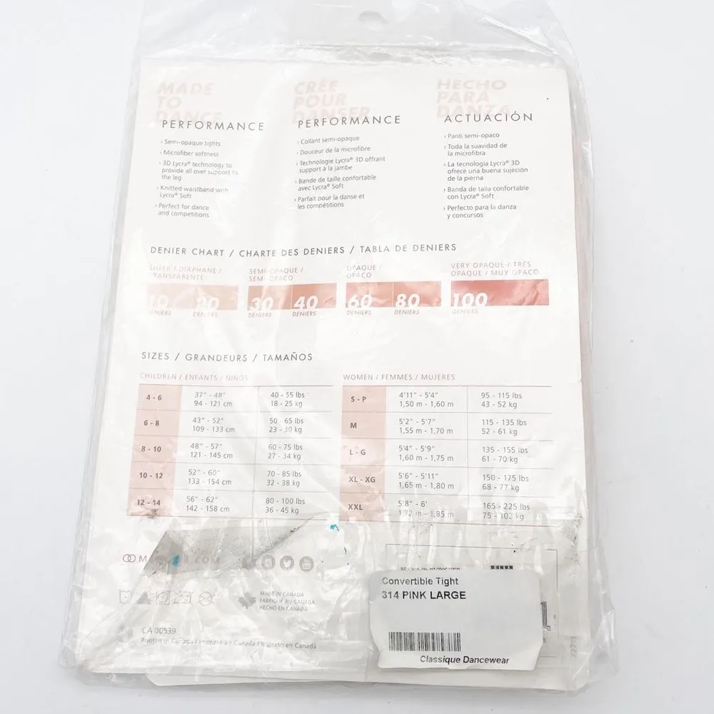 NWT Mondor Ballet Dance Tights Semi - Image 2