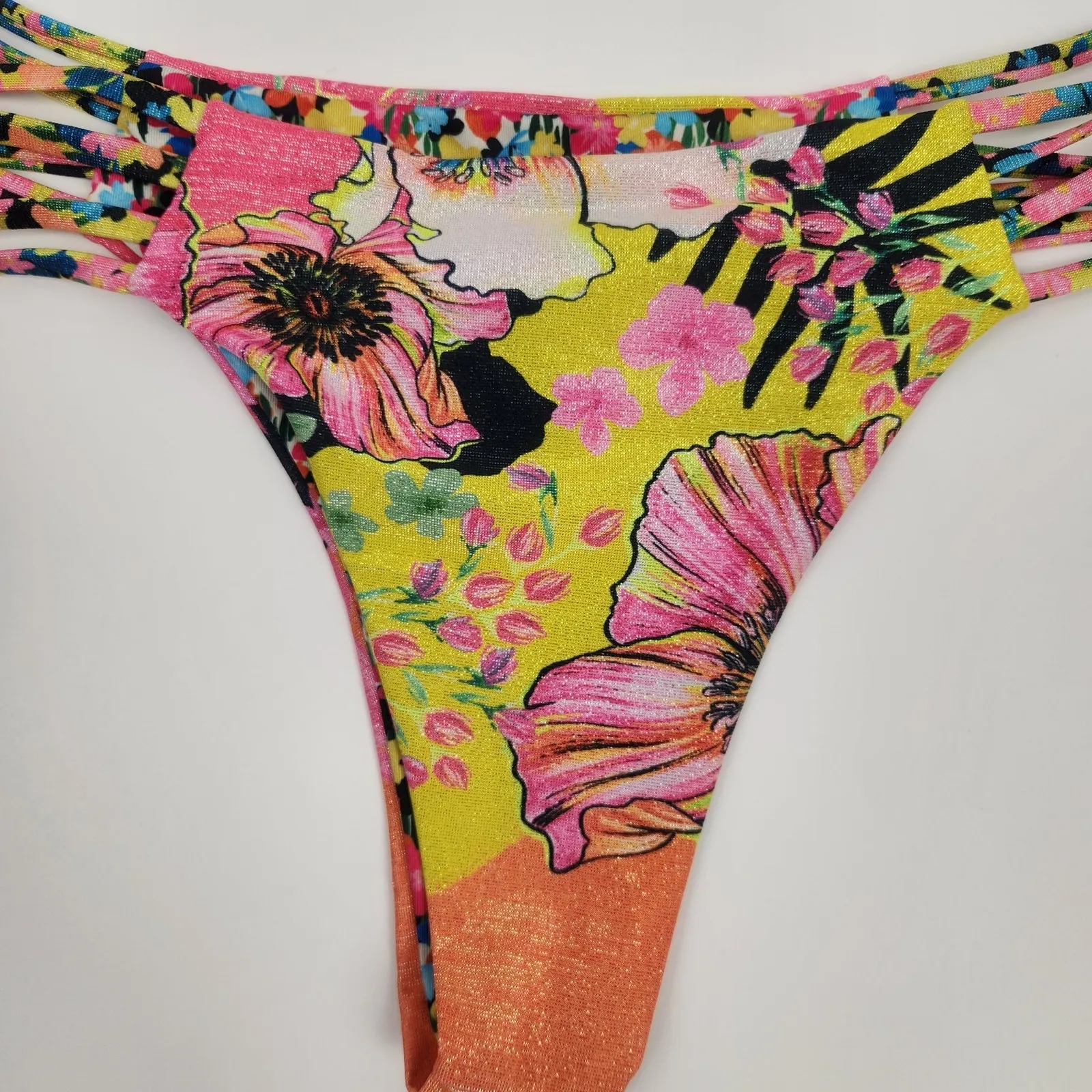Agua Bendita Sophia Bikini Bottom in Praia Pink Neon Size XL NWT - Image 3