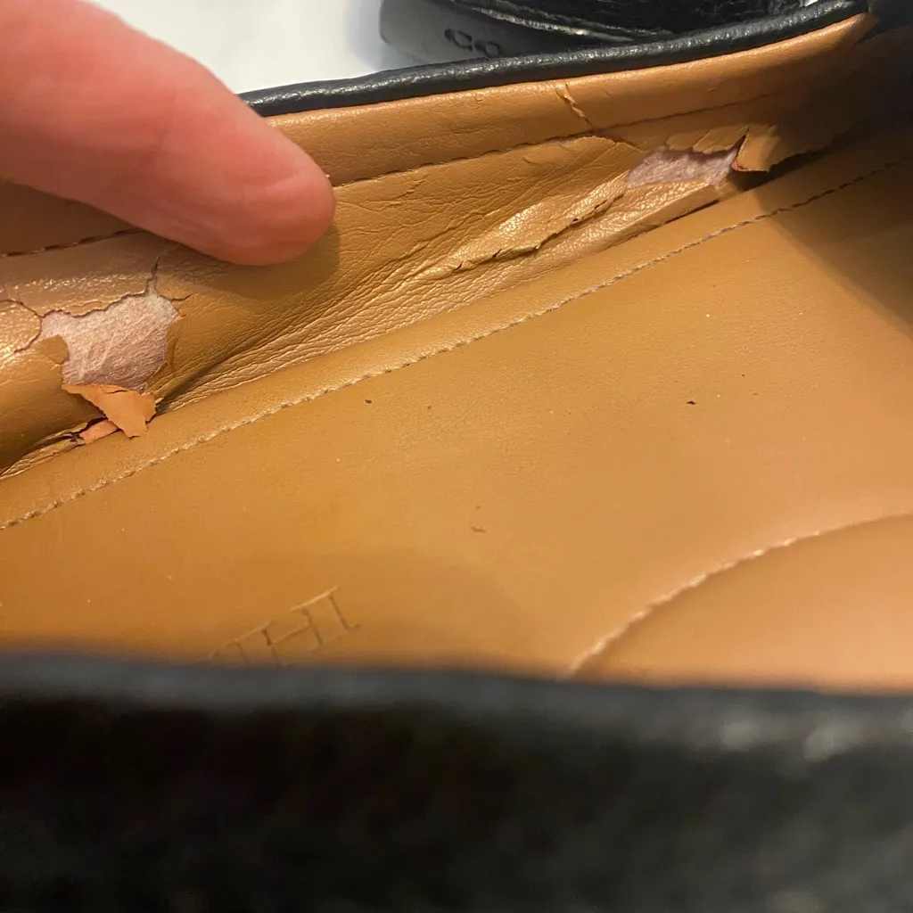 Coach Arlene turn lock driving moccasins shoes loafers black pebbled leather 10 - Image 9