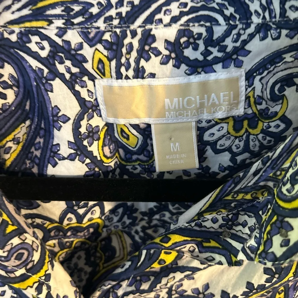 Michael Kors White Button Down Shirt, Size M - Image 3