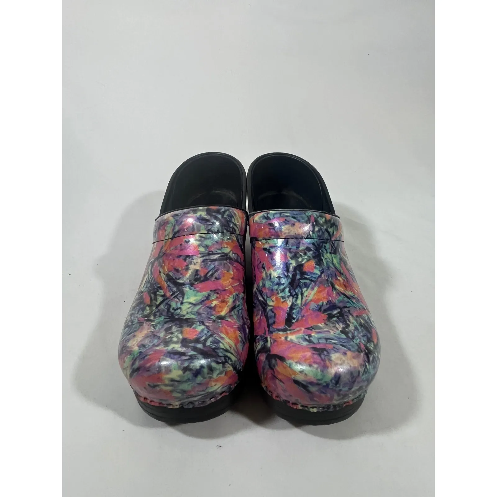 Dansko Professional Women Clog Multi Color Abstract Print Slip On Medical Sz 38 - Image 2