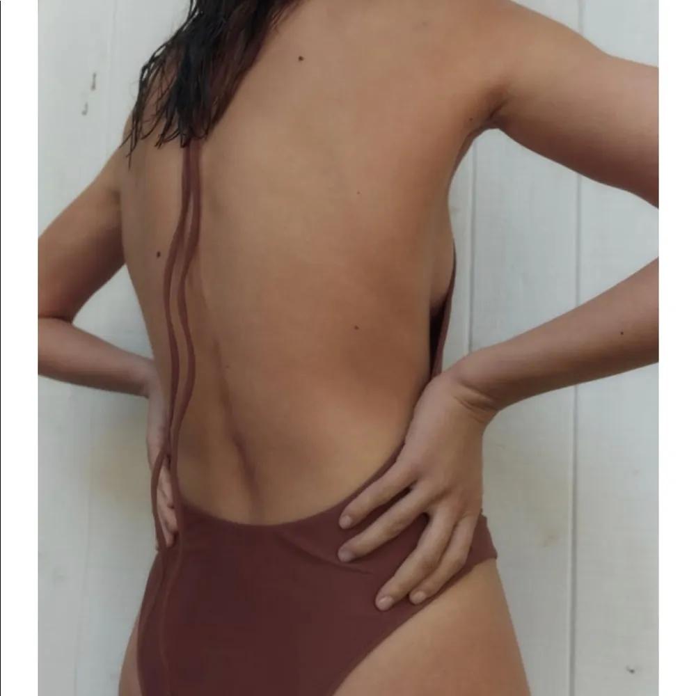 Zara halter swimsuit in brown NEW - Image 4