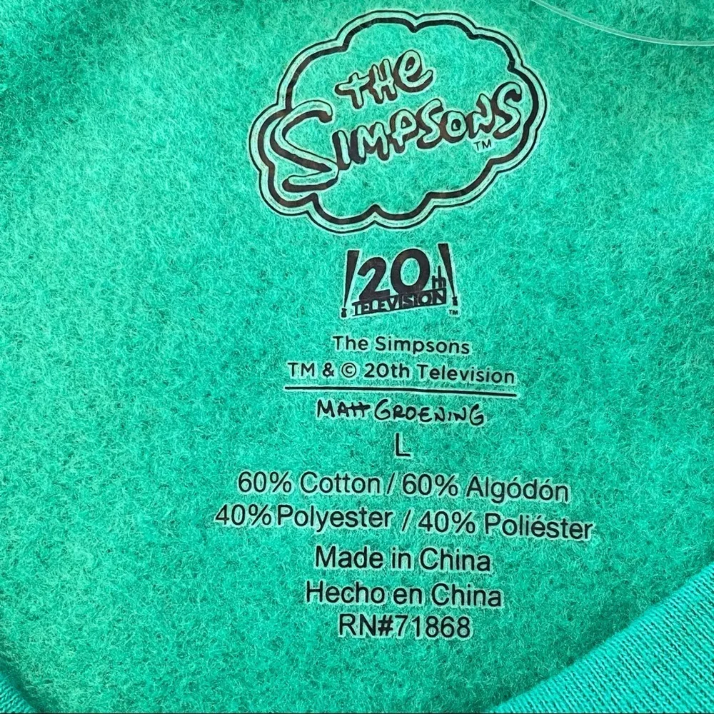 The Simpsons Christmas Xmas Santa Homer Simpson Cropped Crew Neck Green NWT Size undefined - Image 6