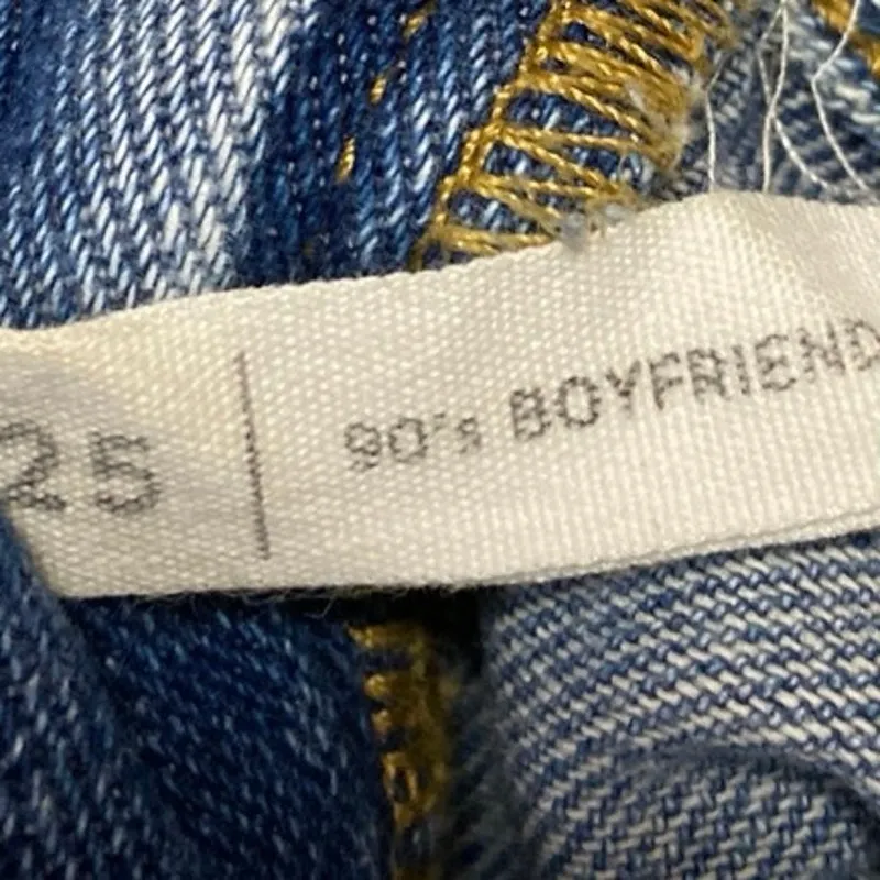 Pacsun 90's Boyfriend Blue Distressed High Waisted Straight Denim Jeans Pants 25 - Image 5