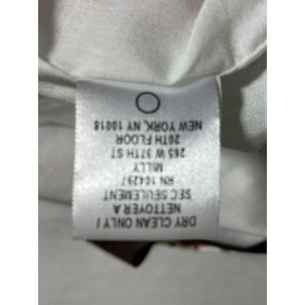 Milly of New York V-Neck Chevron Geo Silk Sheath Midi Dress Size 8 Faux Wrap - Image 11