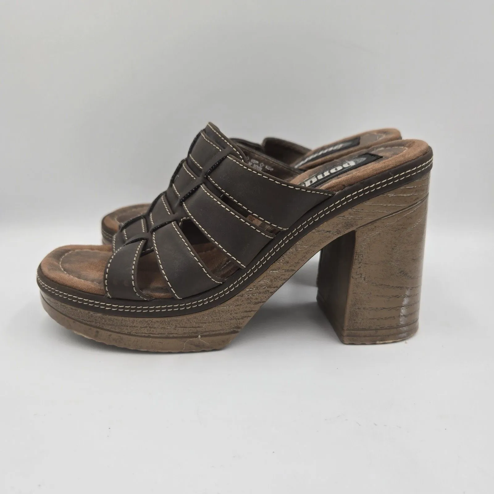 Y2K Vintage 90s BONGO Chunky Platform Heels Size 6 M Brown Sandal See All Photos - Image 7