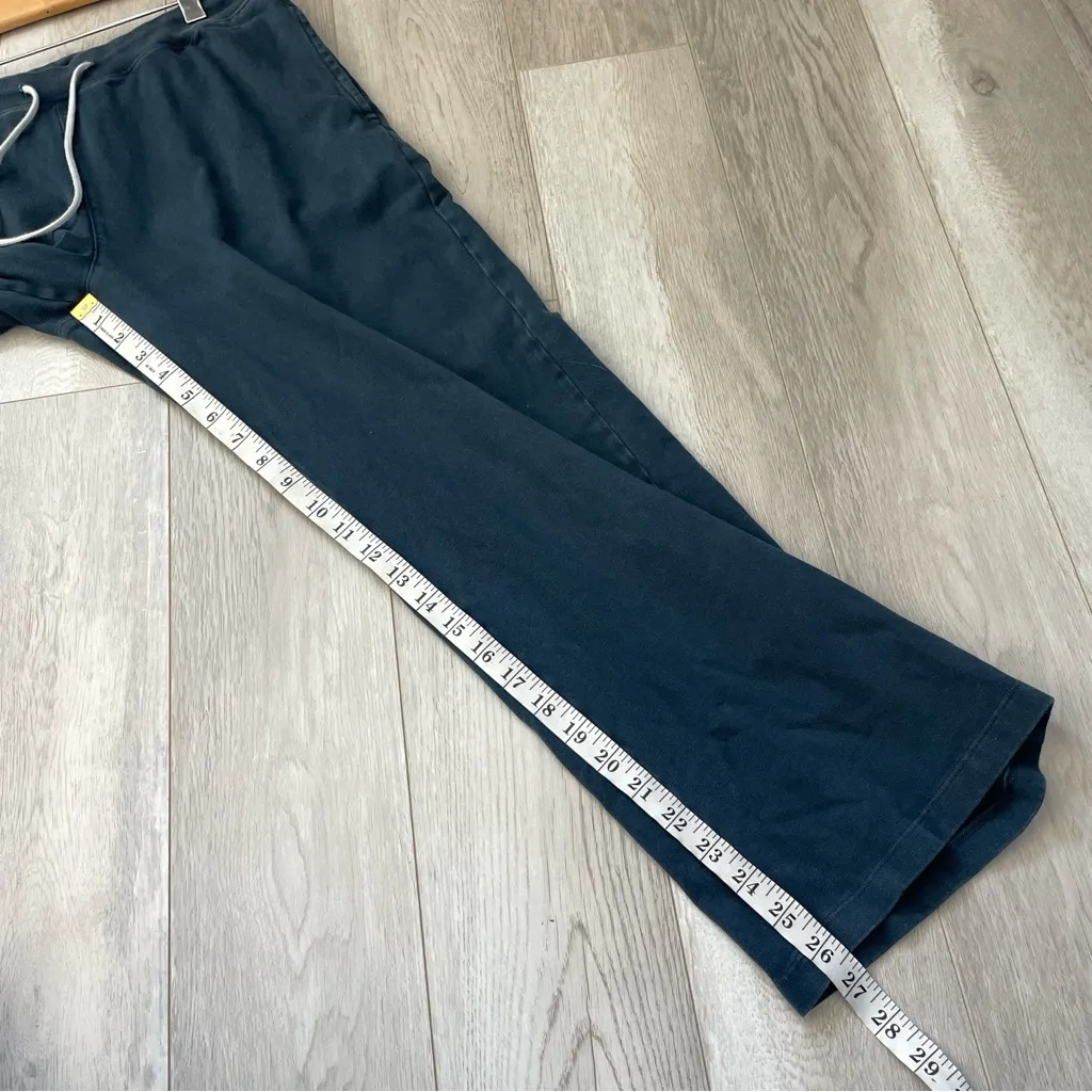 Brandy Melville Sweatpants pull on wide leg womens Navy Blue one size loungewear - Image 4