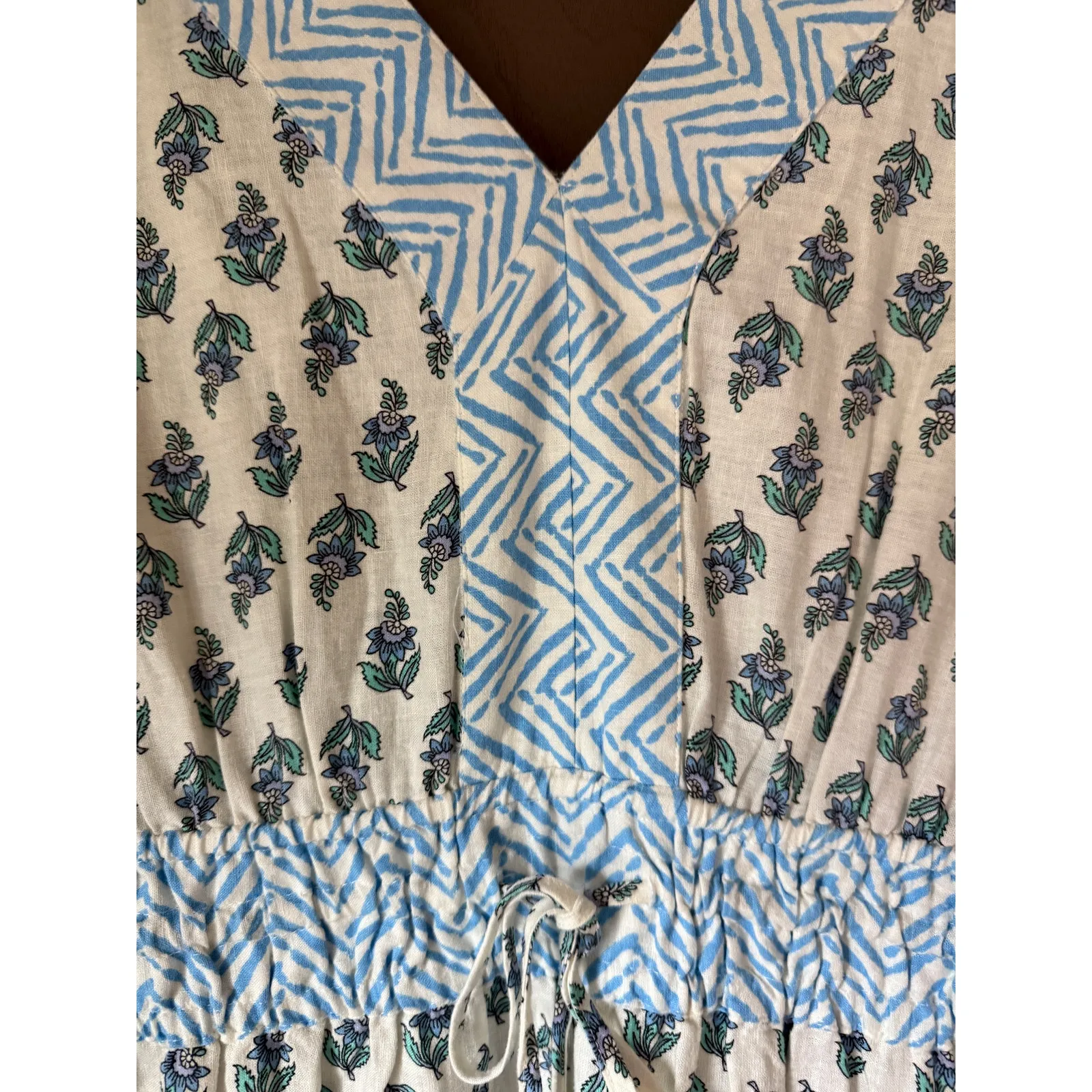 New RACHEL ZOE Linen Blend Dolman V-neck Smocked Maxi Dress XS or M - Image 4