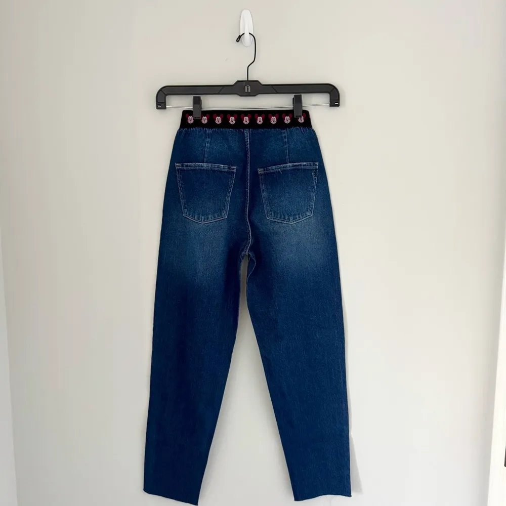 Disney Mickey Mouse Elastic Waistband High Rise Custom Jeans Blue Size 28 - Image 6