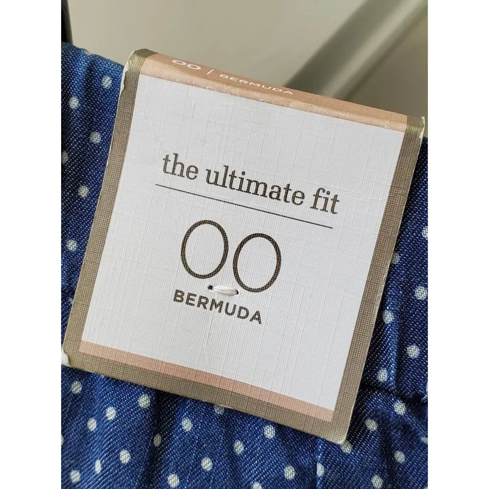 Chico's Women's Blue Cotton Ultimate Fit Comfort Waist Bermuda Shorts Size 2 - Image 6