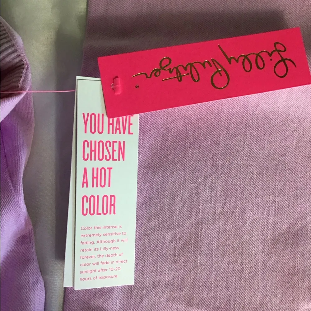 Lilly Pulitzer Women high Rise Crop Jeans Sz.8 lilac NWT Resort Wear Preppy - Image 11