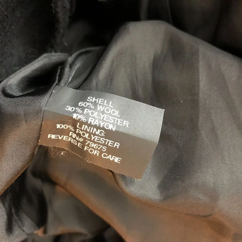 Michael Kors Womens Coat Wool Blend Hooded Button Front Black 2 - Image 4