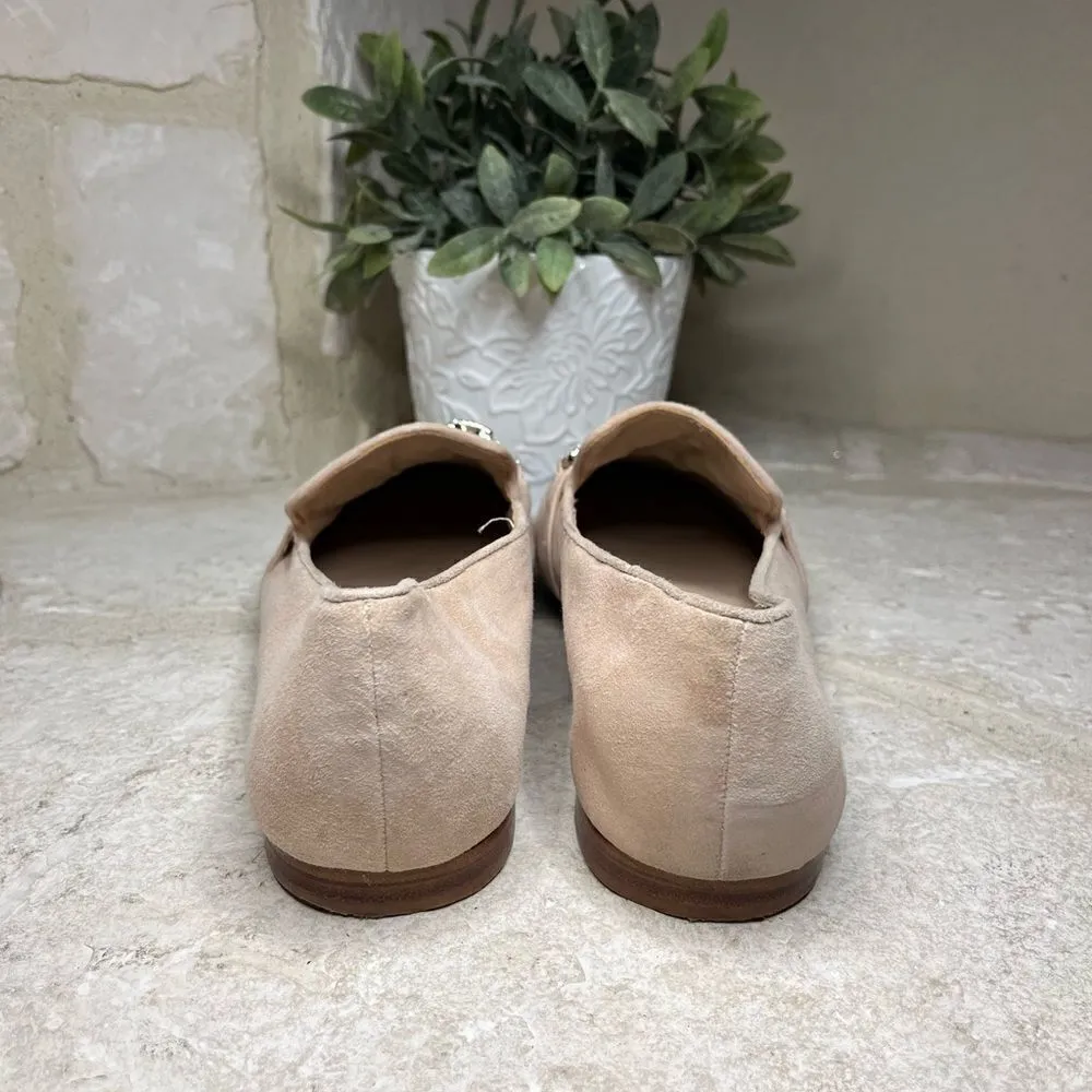 Aldo Blush Pink Suede Loafer Flats Diamond Straps sz 10 - Image 4