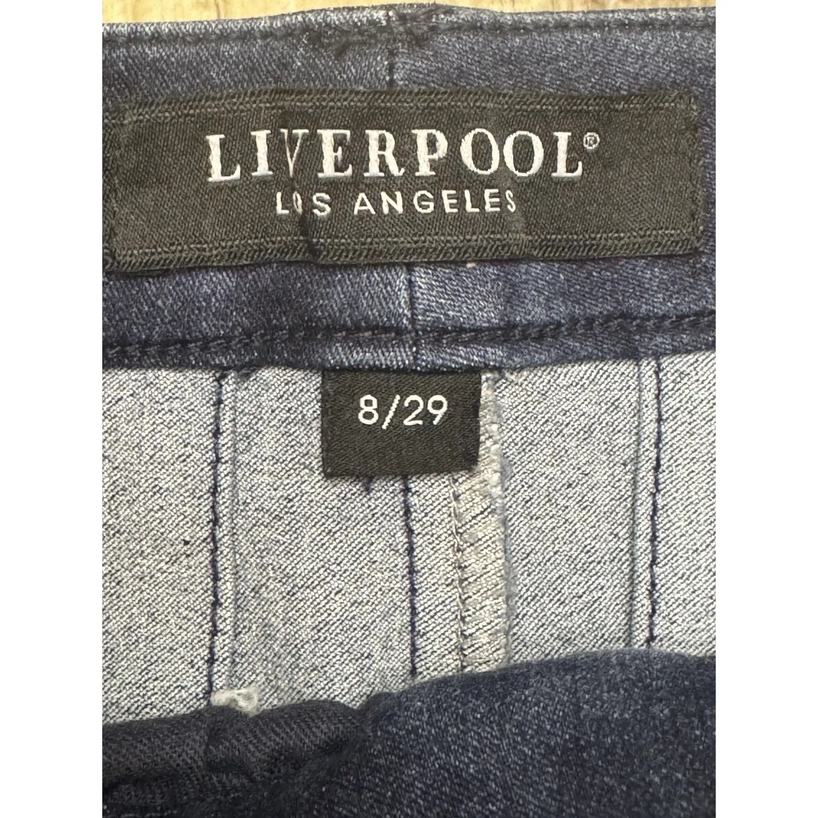 LIVERPOOL Los Angeles Kelsey Denim Skirt Granville Blue Size 8/29 Stretch Chic - Image 5