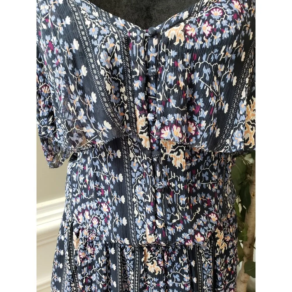 Paige Tank Dress Women's Large Multi Floral Ruffled Trim Tiered Adjustable Strap - Image 10