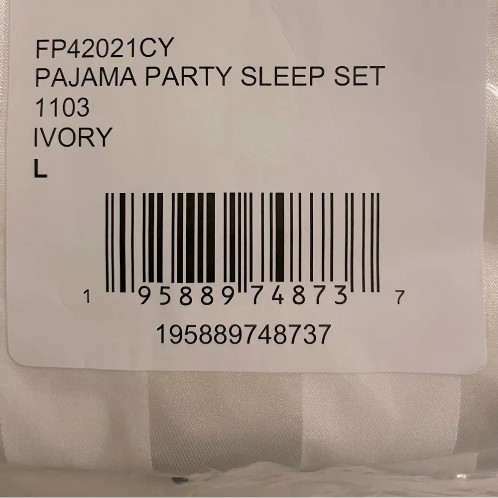 NWT Free People Pajama Party Sleep Pant Set Size Large Ivory Color - Image 8