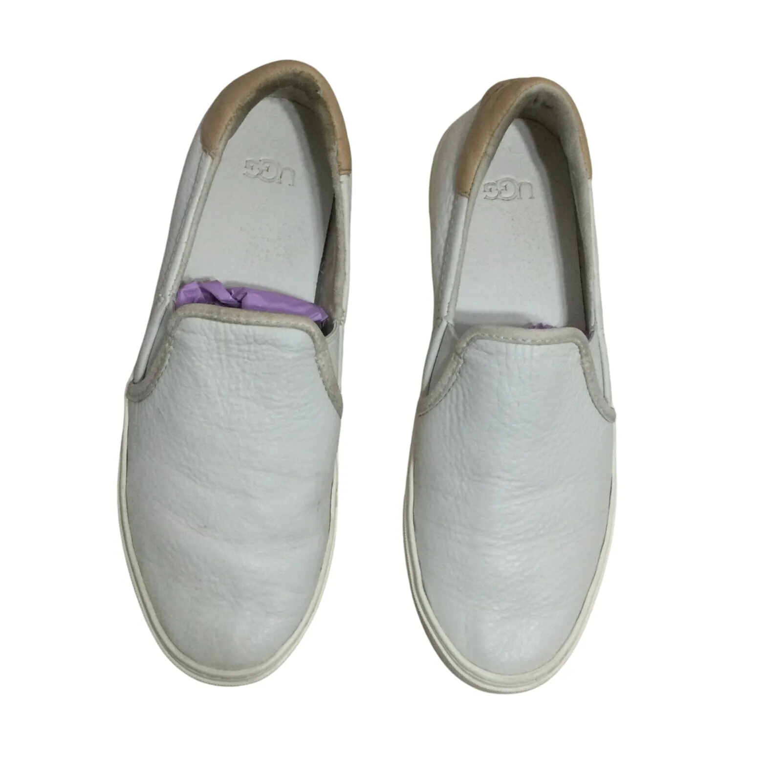 Ugg Jass Womens Solid White Low Top Slip On Round Toe‎ Sneakers Size 8.5 walking - Image 6