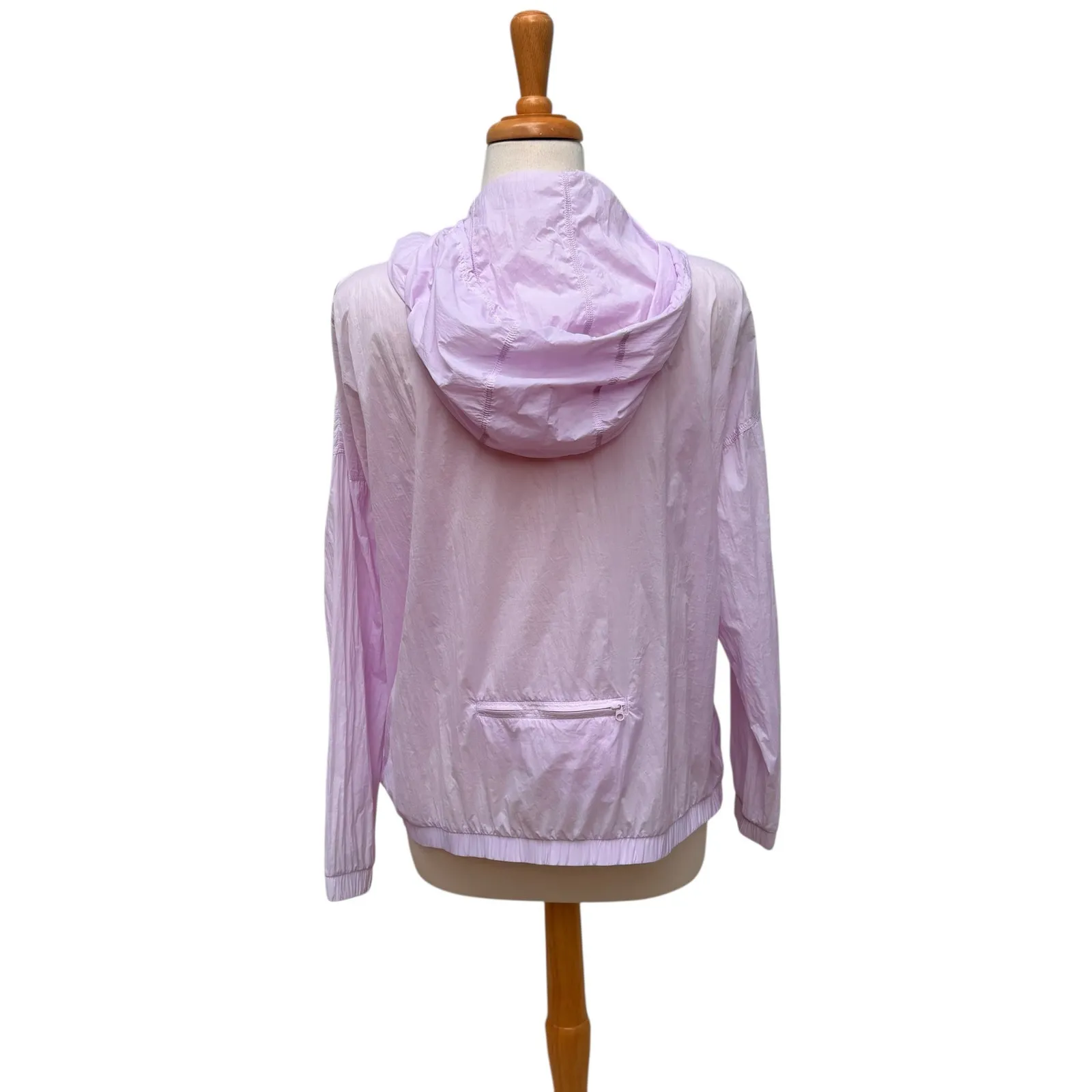 Athleta Dispatch Anorack Jacket Med Purple Hooded Nylon Pullover Boxy Athleisure - Image 3